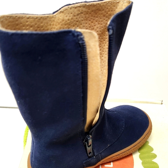 Navy Blue Suede Leather Zippered Boots by Livie & Luca - Picture 7 of 8